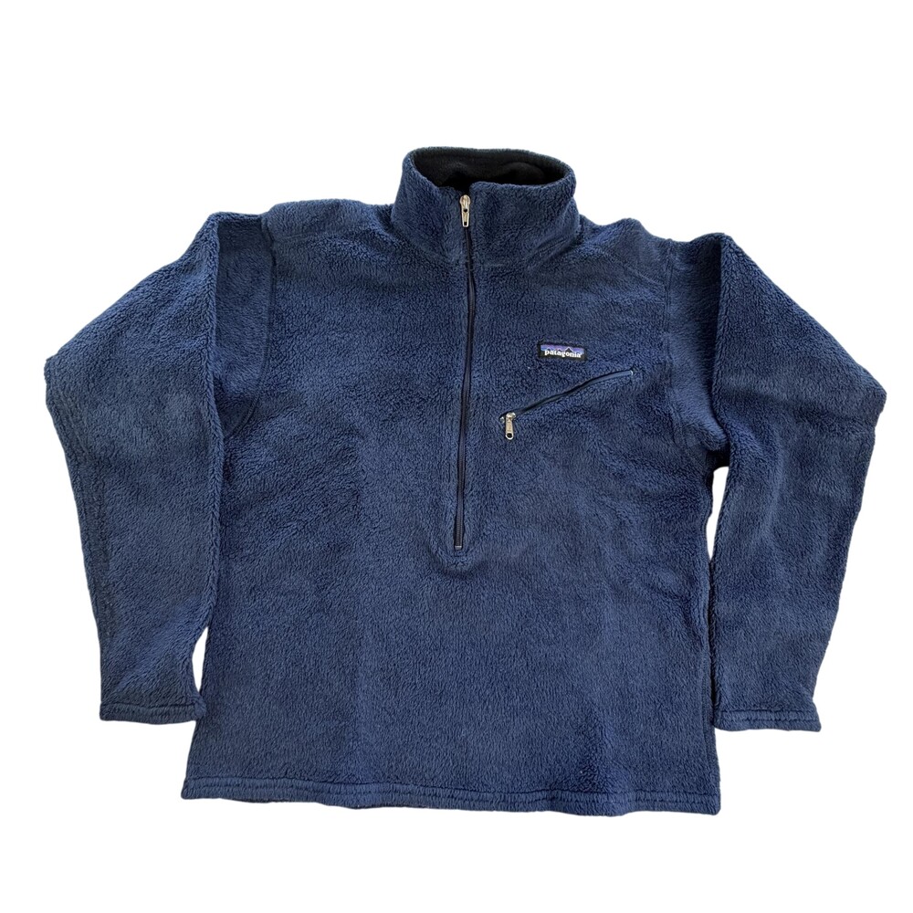 Vtg Patagonia Regulator Jacket Mens Small Blue Fleece 1/4 Zip Polartec Made USA